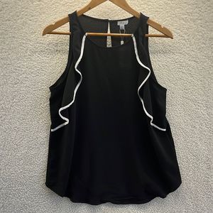 Spense Black and White Sleeveless Blouse